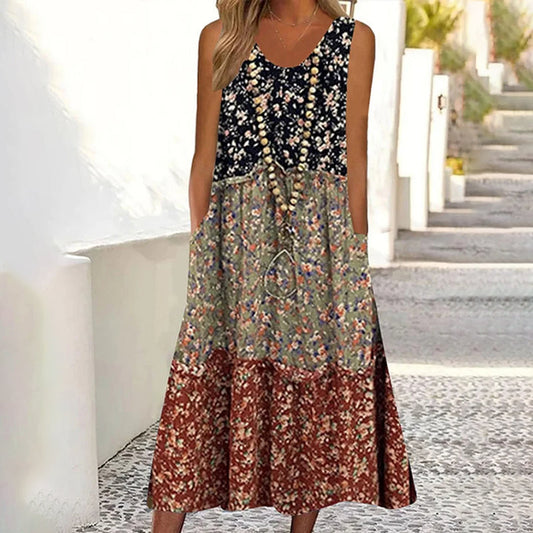 Isabeau - Vintage Floral Patchwork Kleid