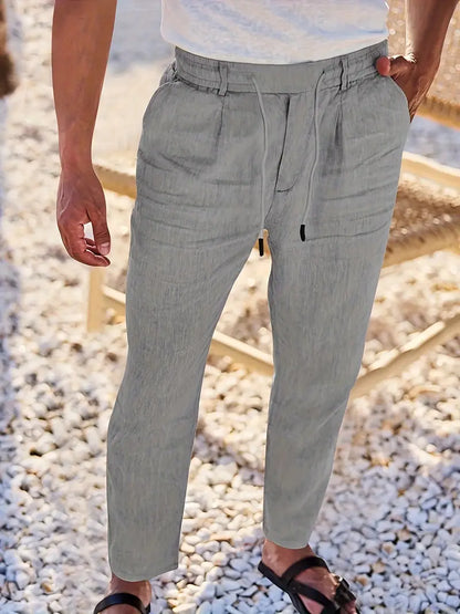 LOCKERE LEINENHOSE MIT KORDELZUG