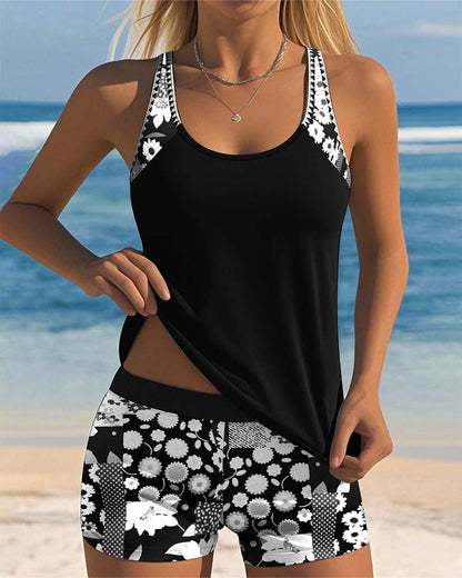 Hanne - Blumenprint Badeanzug-Set