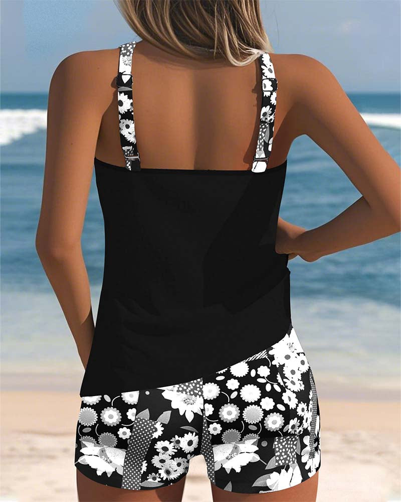 Hanne - Blumenprint Badeanzug-Set