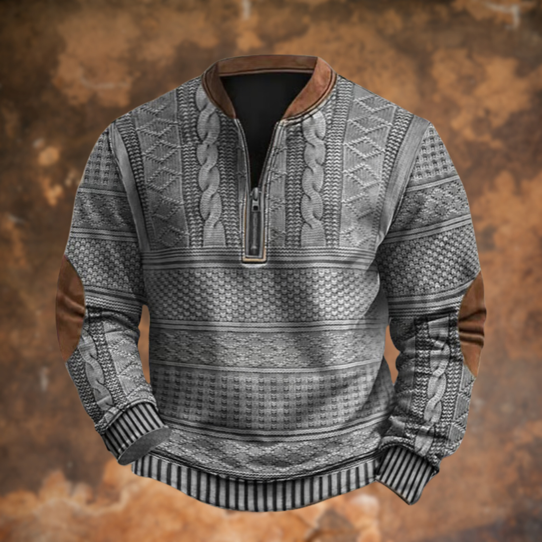 Jürgen  – Strickpullover mit Reißverschlussdetail