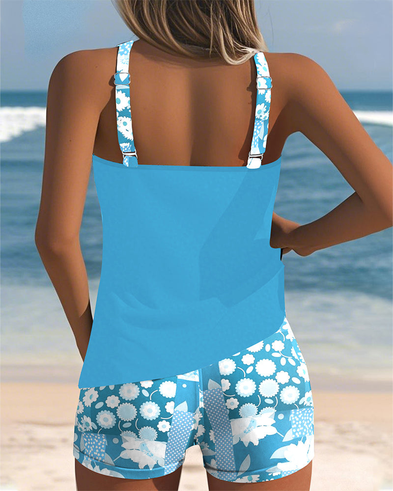 Hanne - Blumenprint Badeanzug-Set