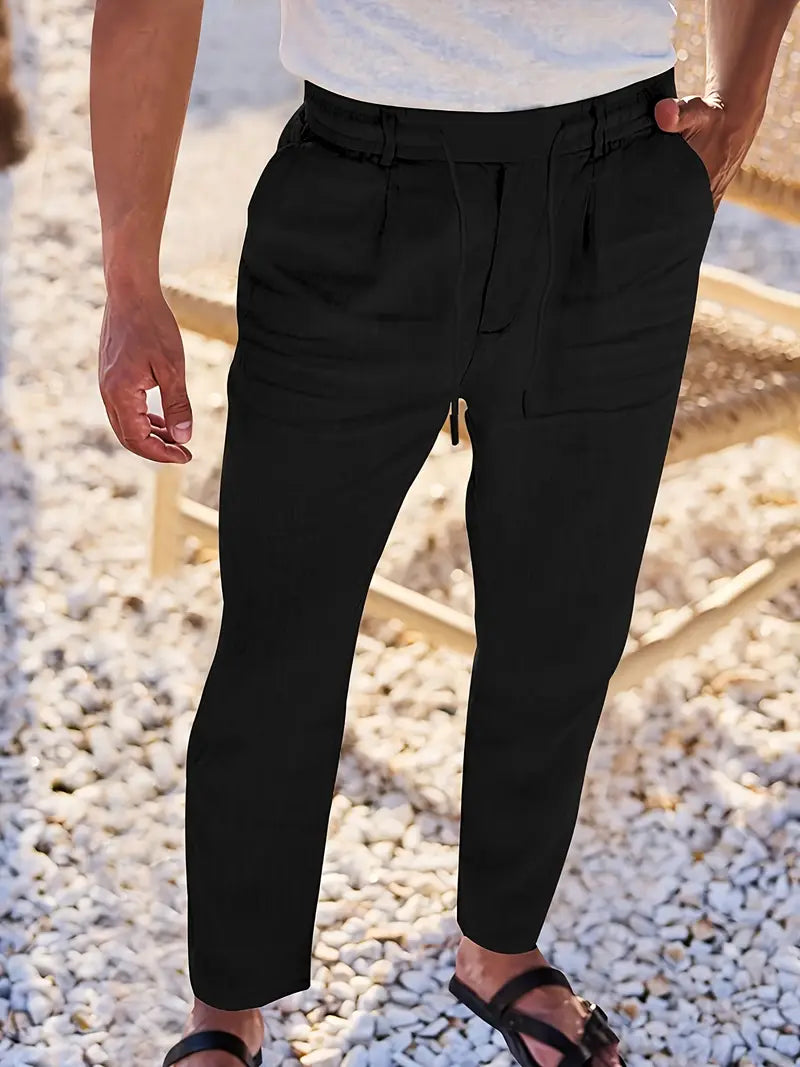 LOCKERE LEINENHOSE MIT KORDELZUG