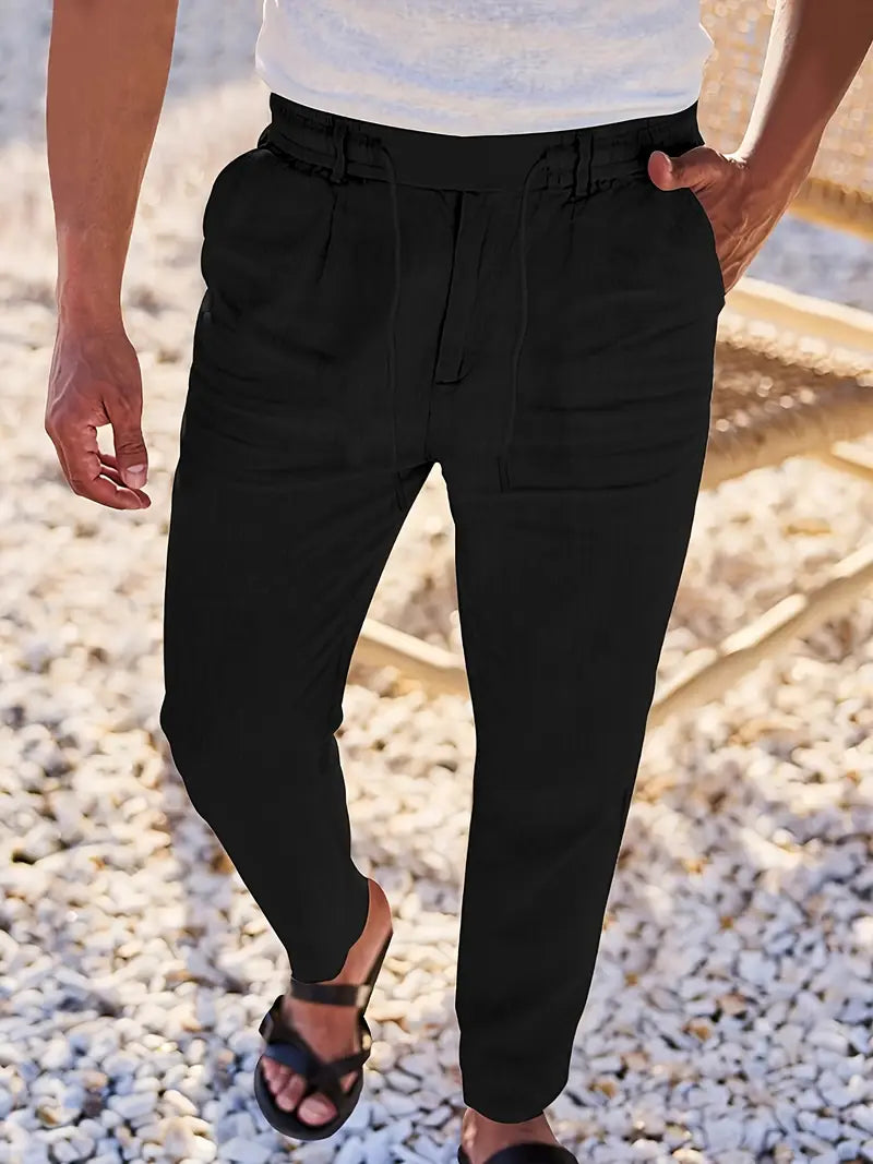 LOCKERE LEINENHOSE MIT KORDELZUG
