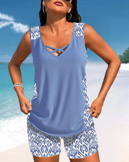 Sylvia - Tankini mit geometrischem Druck