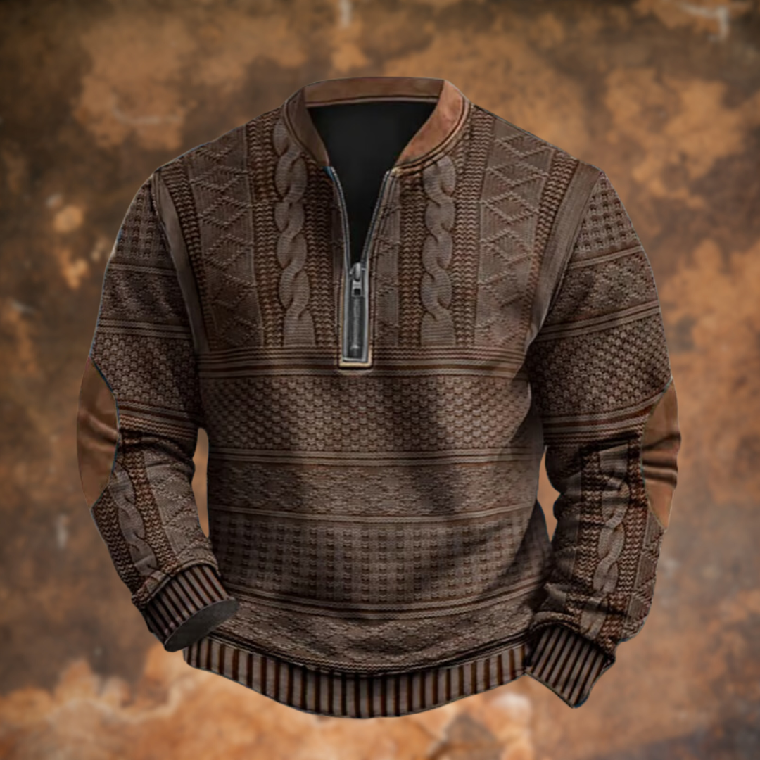 Jürgen  – Strickpullover mit Reißverschlussdetail