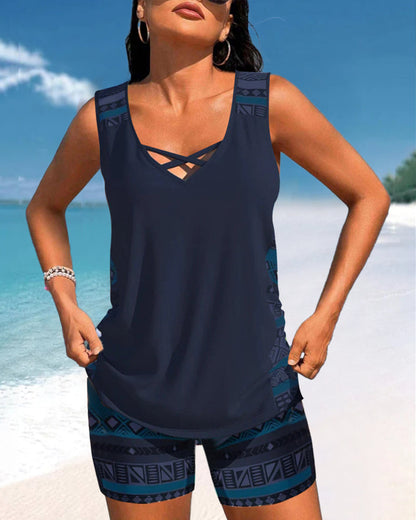 Sylvia - Tankini mit geometrischem Druck