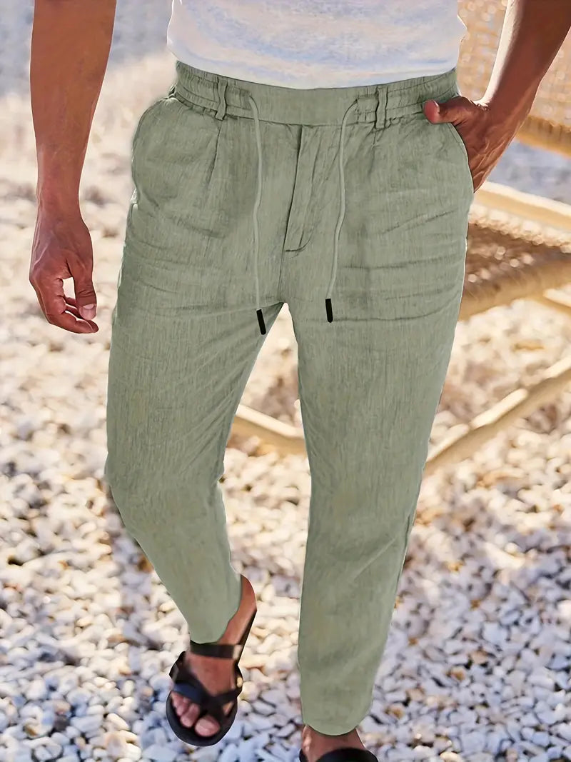 LOCKERE LEINENHOSE MIT KORDELZUG