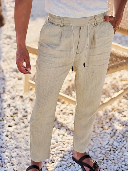LOCKERE LEINENHOSE MIT KORDELZUG