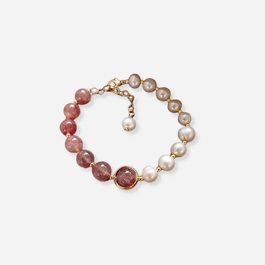 Sakura™ | Perlenarmband aus Kristall & Muschel