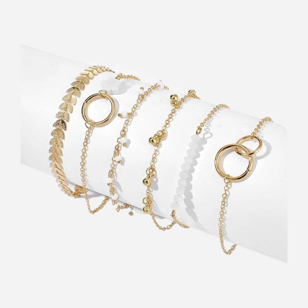 Soléa™ | Set aus goldenen Boho-Armbändern
