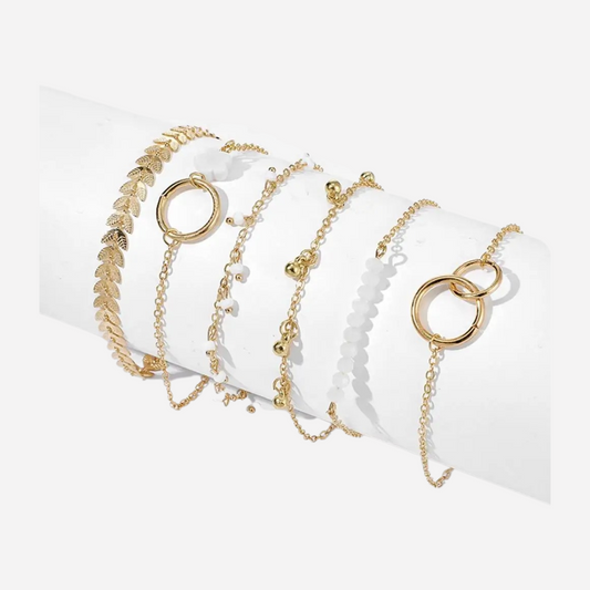Soléa™ | Set aus goldenen Boho-Armbändern