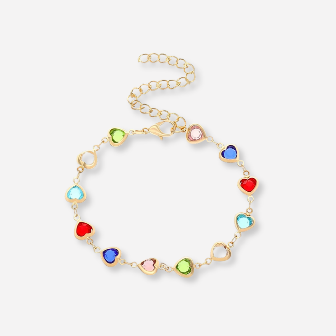 Colora™ | Armband mit bunten Herzen aus Edelstahl