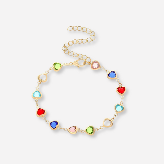 Colora™ | Armband mit bunten Herzen aus Edelstahl
