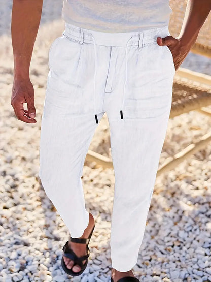 LOCKERE LEINENHOSE MIT KORDELZUG