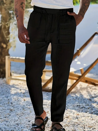 LOCKERE LEINENHOSE MIT KORDELZUG