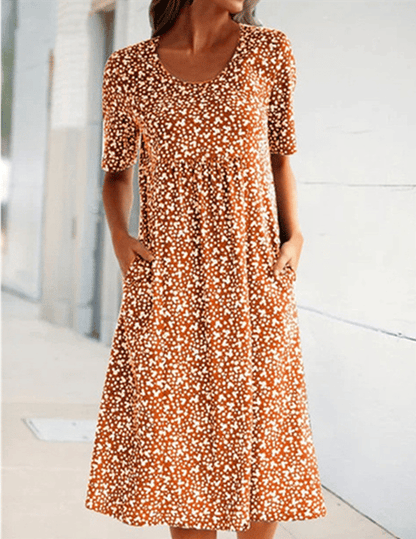 FENRIKE I RETRO-BLUMENKLEID