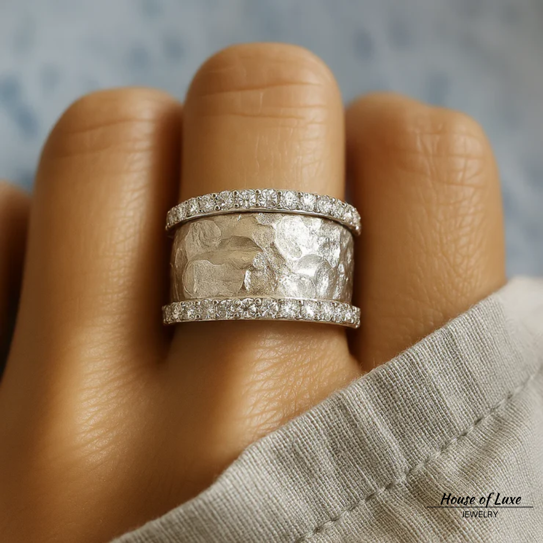 Vintage versilberter Zirkonia Ring