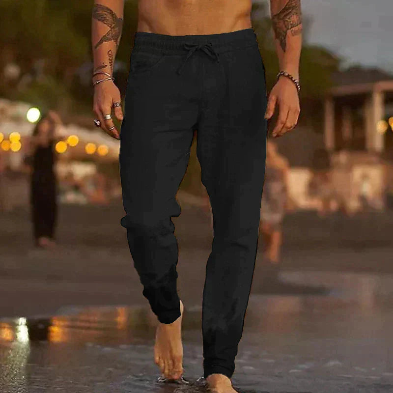 LEINEN STRANDHOSE