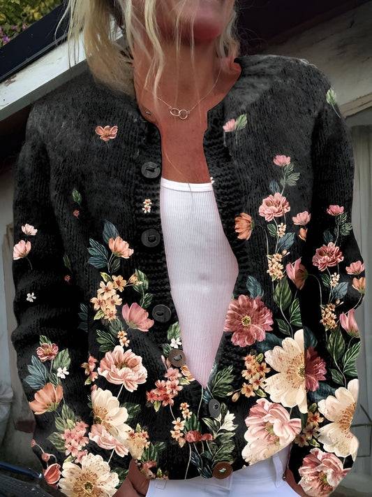 Wunderschöner Damen-Cardigan - Florales Design, Gemütlich & Stilvoll