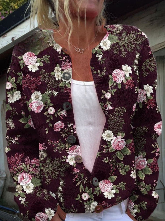 Wunderschöner Damen-Cardigan - Blumenmuster, Gemütlich & Stilvoll