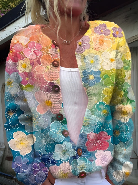 Schöner Damen Cardigan - Floral Design, Gemütlich & Stylisch