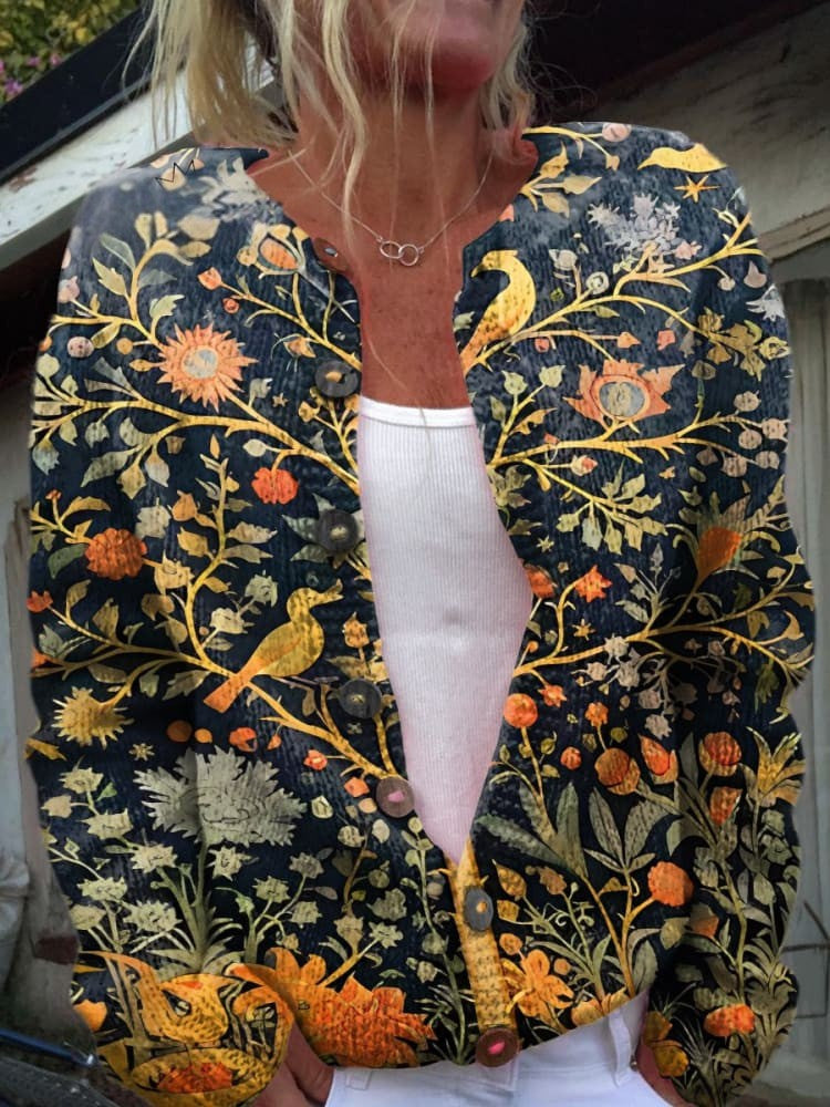 Schöner Damen-Cardigan - Florales Design, Gemütlich & Stilvoll
