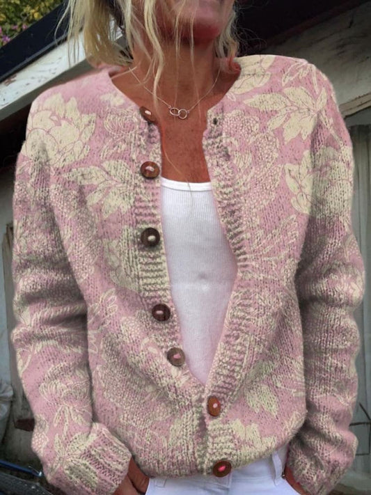 Wunderschöner Damen-Cardigan - Blumenmuster, Gemütlich & Stilvoll