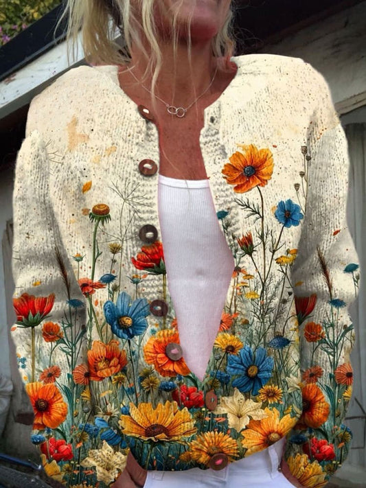 Hübscher Damen-Cardigan - Floral Design, Gemütlich & Stylisch