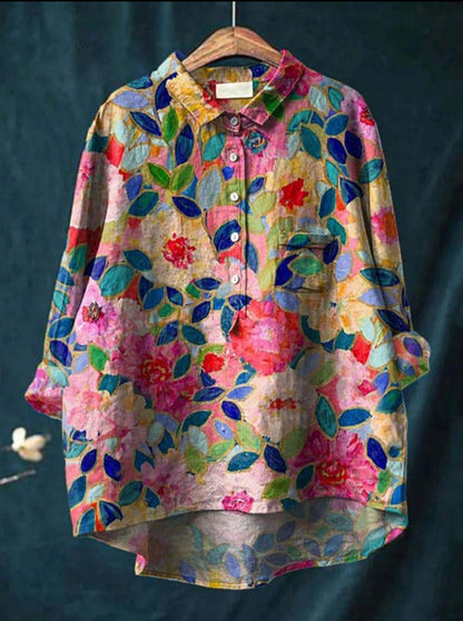 LALUNA® | KLASSISCHE BLUSE MIT BLUMENMUSTER