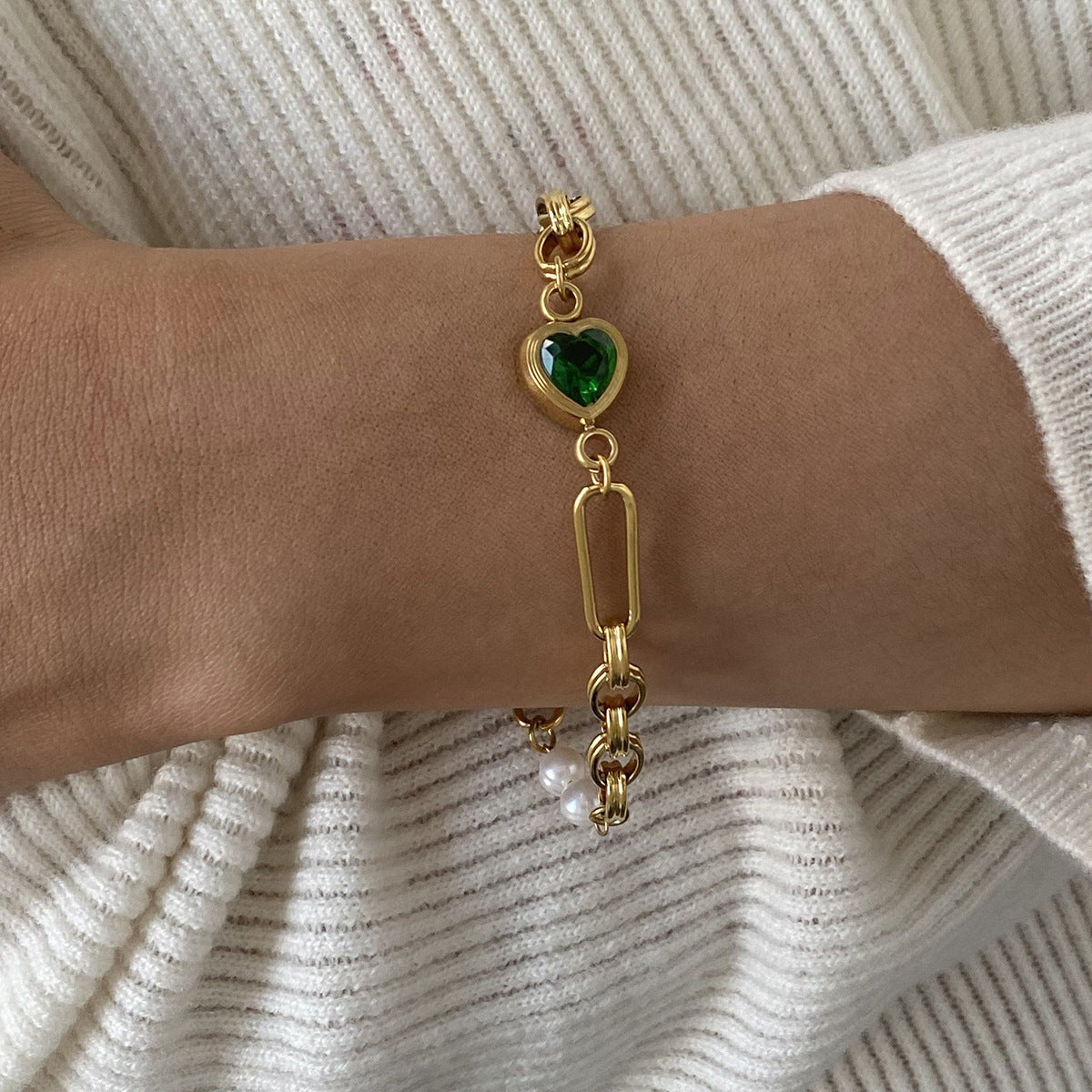 Maddison™ | Elegante Armband mit Gliedern und Perlen