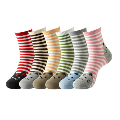 Gestreifte Kreativ Katze Socken