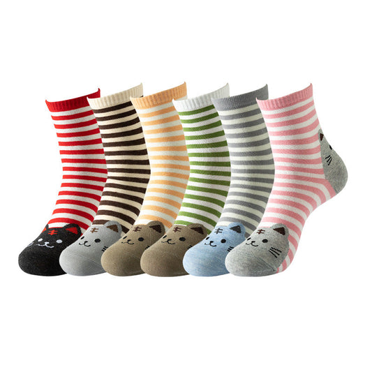 Gestreifte Kreativ Katze Socken