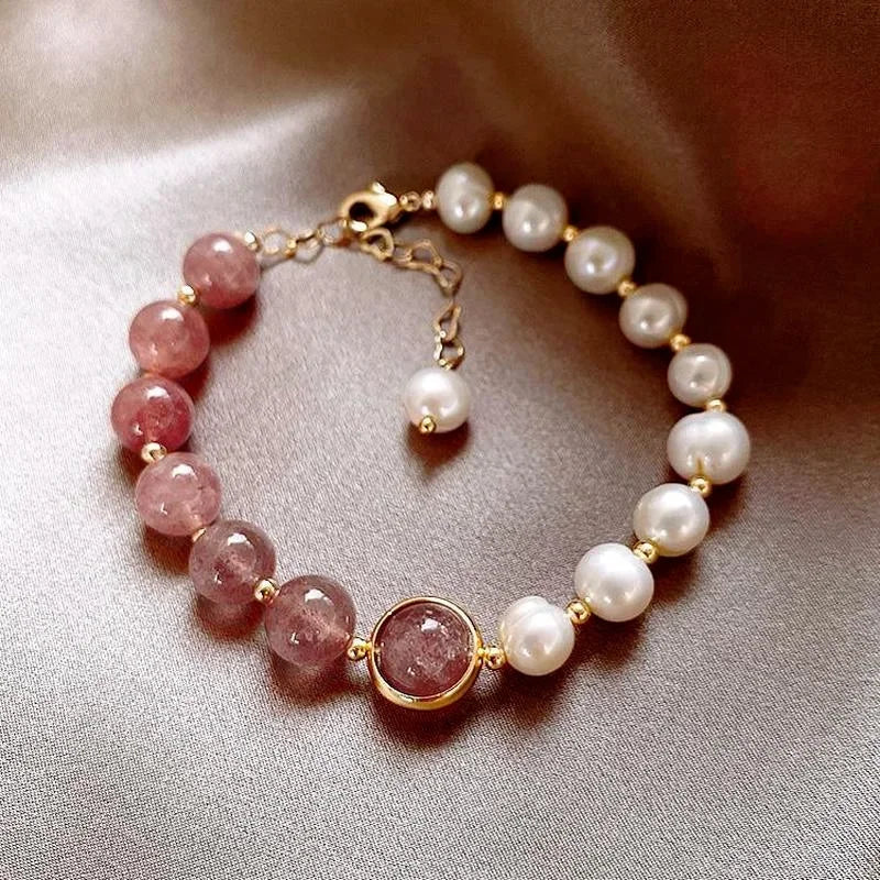Sakura™ | Perlenarmband aus Kristall & Muschel
