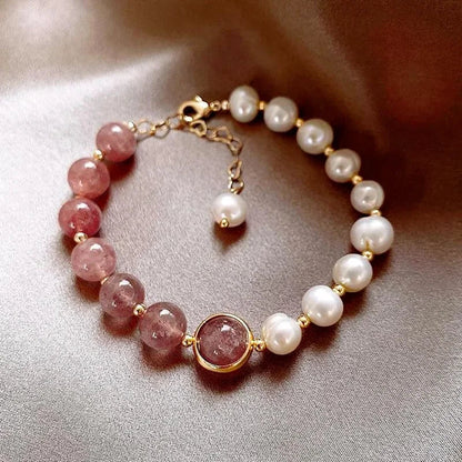 Sakura™ | Perlenarmband aus Kristall & Muschel