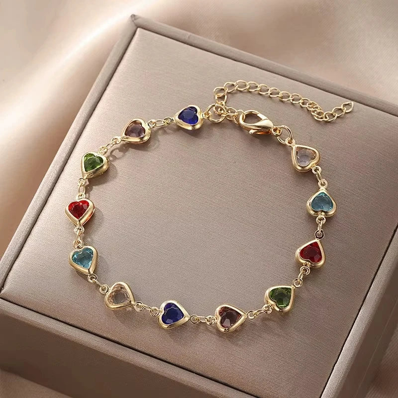 Colora™ | Armband mit bunten Herzen aus Edelstahl