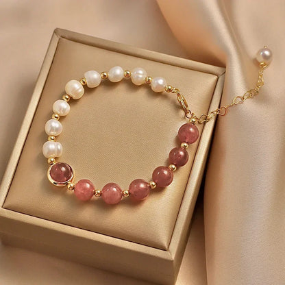 Sakura™ | Perlenarmband aus Kristall & Muschel