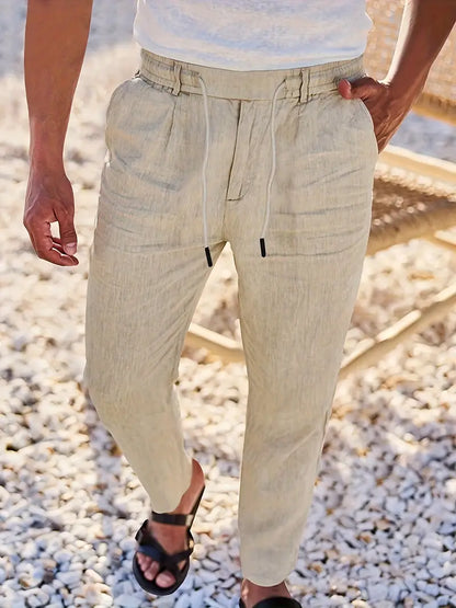 LOCKERE LEINENHOSE MIT KORDELZUG