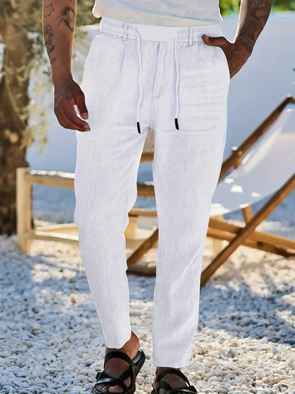 LOCKERE LEINENHOSE MIT KORDELZUG