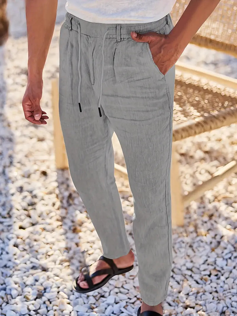 LOCKERE LEINENHOSE MIT KORDELZUG