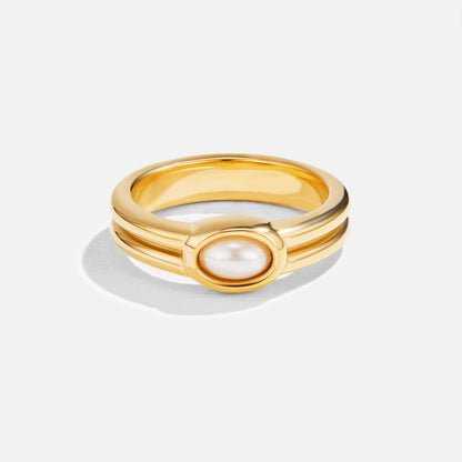 Bague en or 18K avec perles