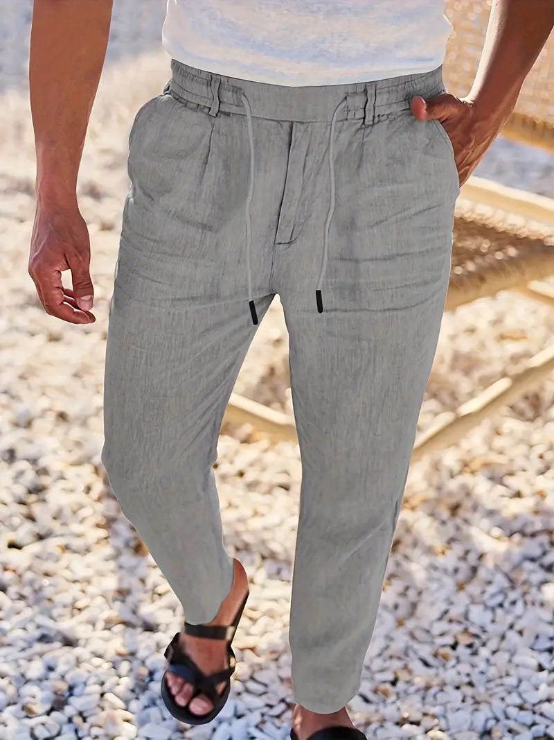 LOCKERE LEINENHOSE MIT KORDELZUG