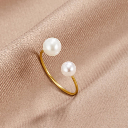 Durya Bague enveloppante à double perle