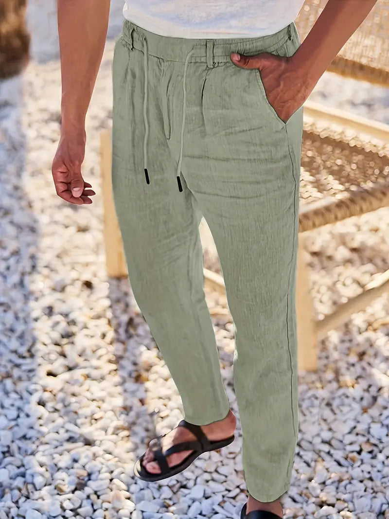 LOCKERE LEINENHOSE MIT KORDELZUG