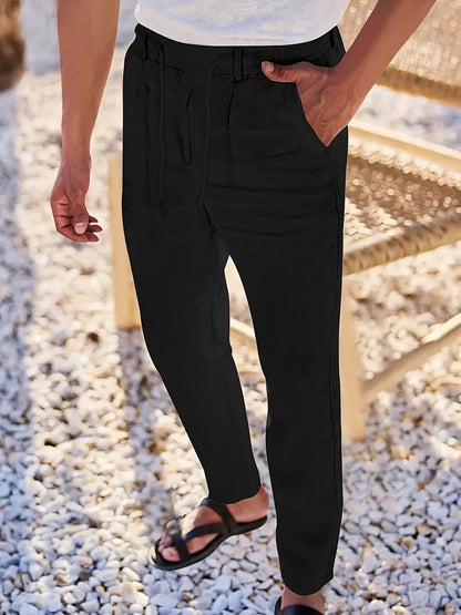 LOCKERE LEINENHOSE MIT KORDELZUG