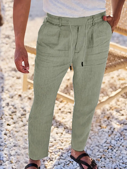 LOCKERE LEINENHOSE MIT KORDELZUG