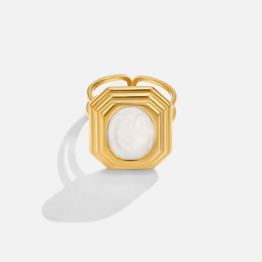 Bague géométrique en or vintage