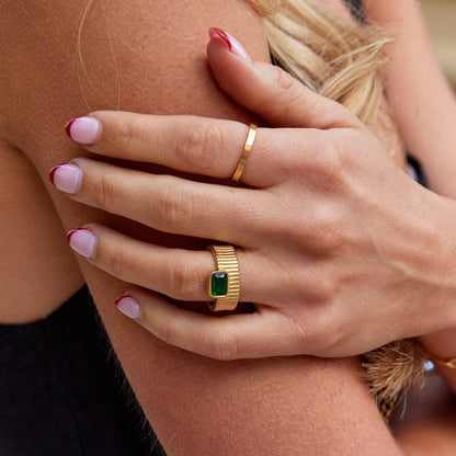 Giana-Ring aus Gold und Smaragd