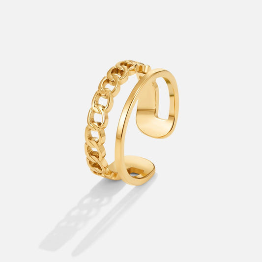 Bague superposée en chaîne d'or