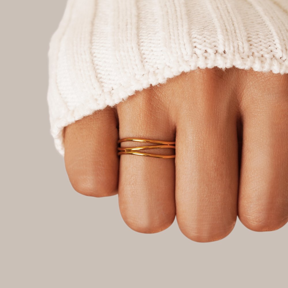 Bague à boucle infinie en or